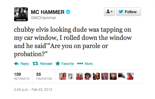 mc hammer arrested: tweets about the ‘mall cop’ that arrested him - richmond celebrity 
